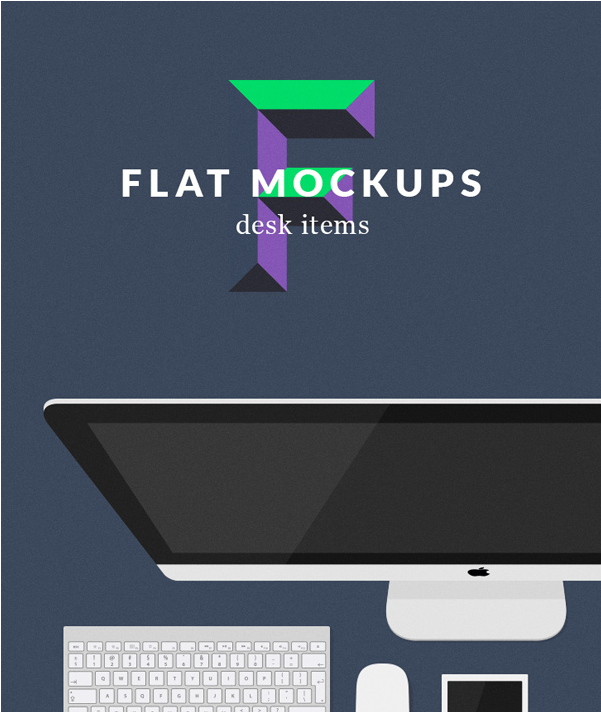 Desk Items Flat Mockups