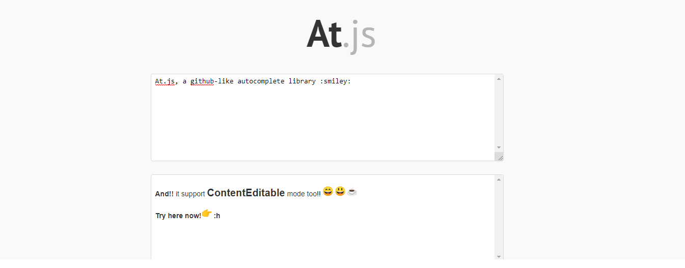 At.js Autocomplete Library