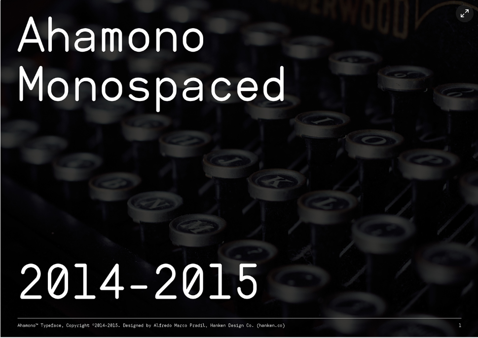 Ahamono Monospaced Font