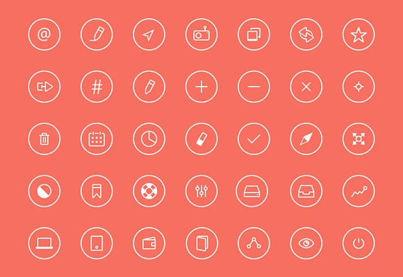 Thin Rounded Icons #2