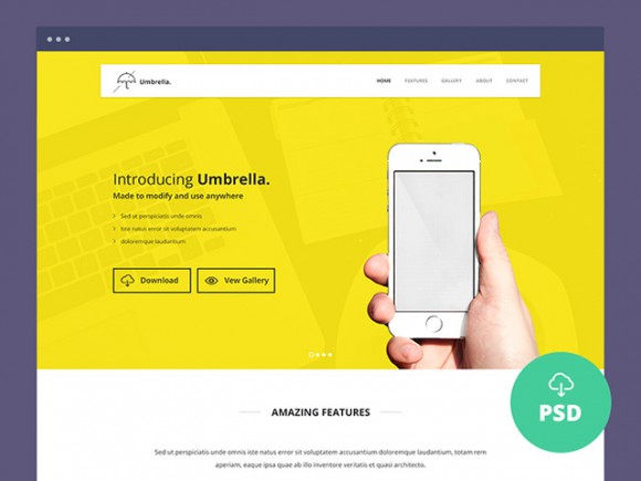Umbrella One Page Website Template