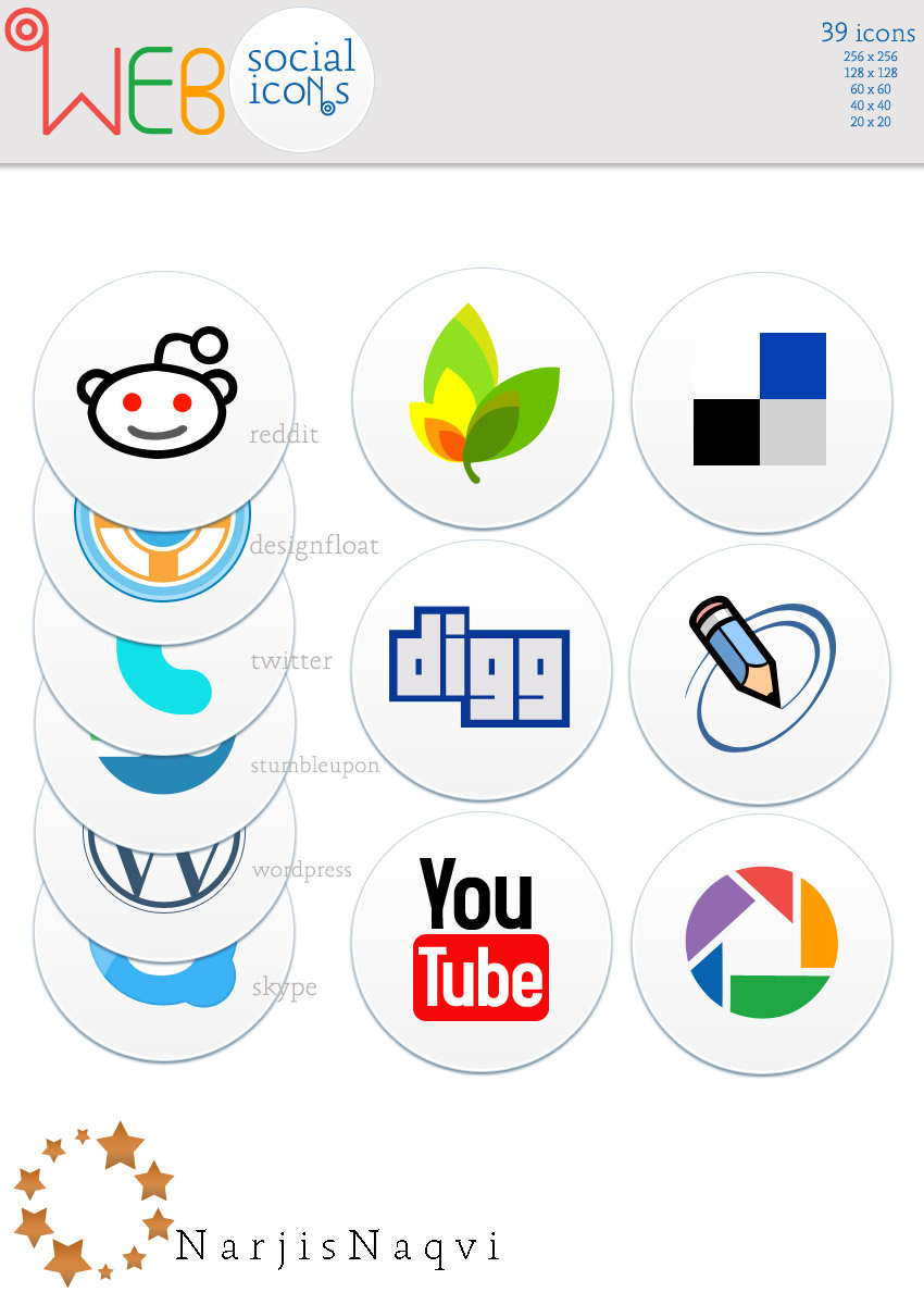  Web social icons